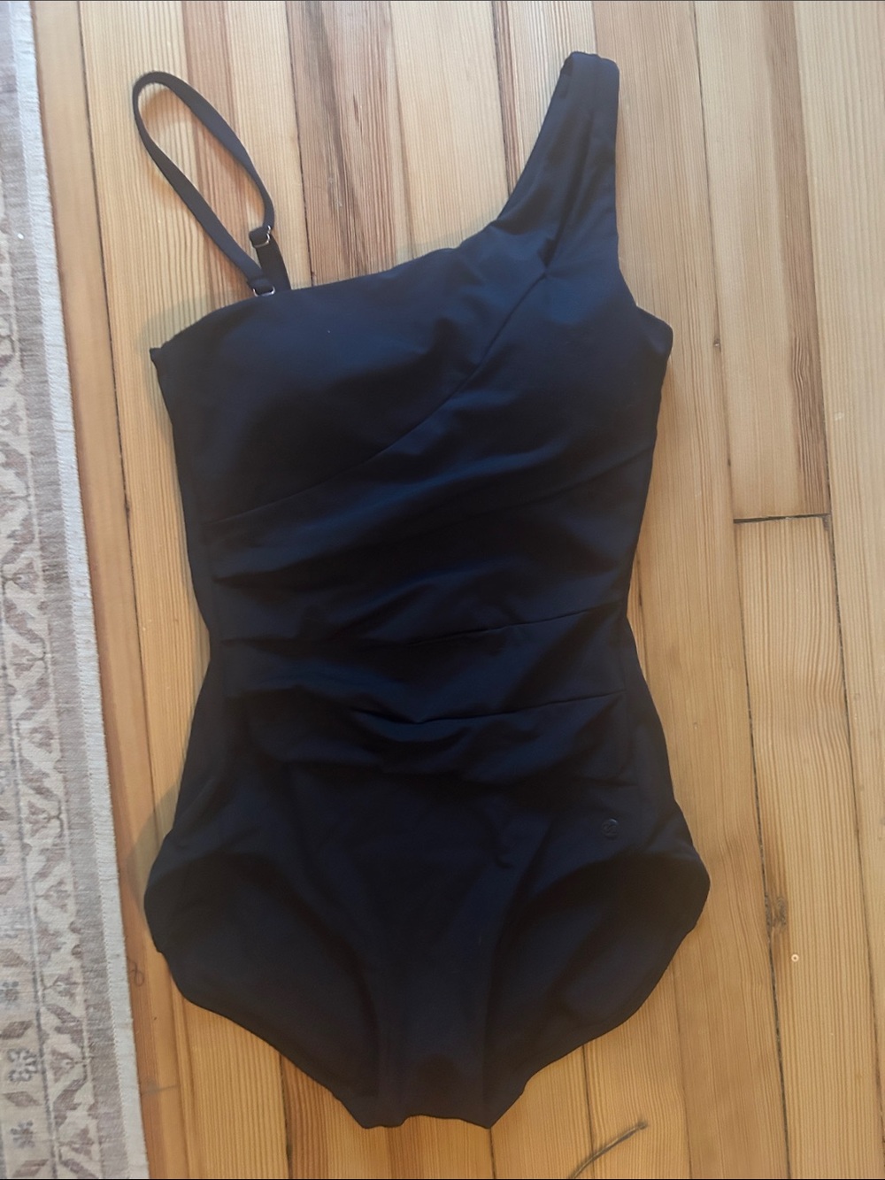 Ralph Lauren Black One-Shoulder One-Piece Swimsuit
